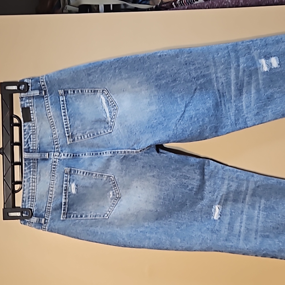 NWT Flamingo Ripped Raw Hem Straight Jeans - Picture 8 of 12